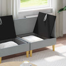 vidaXL Moduláris kanapé szett tárolóval 4 pcs Világosszürke Szövet