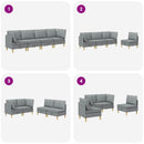vidaXL Moduláris kanapé szett tárolóval 4 pcs Világosszürke Szövet