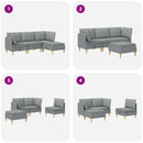 vidaXL Nappali bútor szett párnával 4 pcs Világosszürke Szövet
