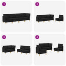 vidaXL Moduláris kanapé szett tárolóval 4 pcs Fekete Szövet