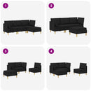 vidaXL Moduláris kanapé szett tárolóval 4 pcs Fekete Szövet