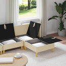 vidaXL Nappali bútor szett párnával tárolóval 4 pcs Krémszínű Szövet