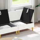 vidaXL Nappali bútor szett párnával tárolóval 3 pcs Fehér Szövet