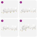 vidaXL Nappali bútor szett párnával tárolóval 4 pcs Fehér Szövet