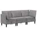 vidaXL Nappali bútor szett párnával 3 pcs Világosszürke Bársony