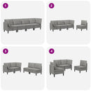 vidaXL Nappali bútor szett párnával 4 pcs Világosszürke Bársony