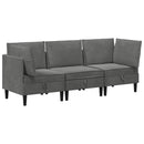 vidaXL Nappali bútor szett párnával 3 pcs Sötétszürke Bársony