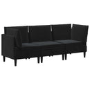 vidaXL Nappali bútor szett párnával tárolóval 3 pcs Fekete Bársony