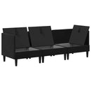 vidaXL Nappali bútor szett párnával tárolóval 3 pcs Fekete Bársony