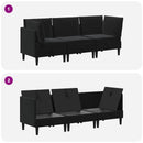 vidaXL Nappali bútor szett párnával tárolóval 3 pcs Fekete Bársony