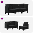 vidaXL Nappali bútor szett párnával tárolóval 3 pcs Fekete Bársony