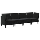 vidaXL Nappali bútor szett párnával tárolóval 4 pcs Fekete Bársony