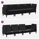 vidaXL Nappali bútor szett párnával tárolóval 4 pcs Fekete Bársony