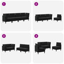 vidaXL Nappali bútor szett párnával tárolóval 4 pcs Fekete Bársony