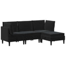 vidaXL Nappali bútor szett párnával tárolóval 4 pcs Fekete Bársony
