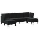 vidaXL Nappali bútor szett párnával tárolóval 6 pcs Fekete Bársony