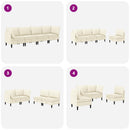 vidaXL Nappali bútor szett 4 pcs Krémszínű Szövet