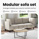 vidaXL Nappali bútor szett 3 pcs Zabpehely Szövet