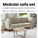 vidaXL Nappali bútor szett 3 pcs Homokszín Szövet