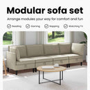 vidaXL Nappali bútor szett 4 pcs Homokszín Szövet