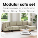vidaXL Nappali bútor szett 5 pcs Homokszín Szövet