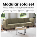 vidaXL Nappali bútor szett 4 pcs Khaki Szövet
