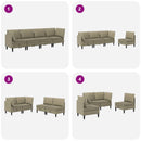 vidaXL Nappali bútor szett 4 pcs Khaki Szövet