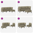 vidaXL Nappali bútor szett 4 pcs Khaki Szövet