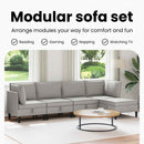 vidaXL Nappali bútor szett 5 pcs Világosszürke Szövet