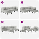 vidaXL Nappali bútor szett 6 pcs Világosszürke Szövet