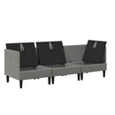 vidaXL Nappali bútor szett 3 pcs Sötétszürke Szövet