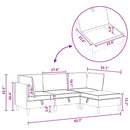 vidaXL Nappali bútor szett 4 pcs Sötétszürke Szövet