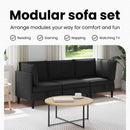 vidaXL Nappali bútor szett 3 pcs Fekete Szövet
