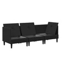 vidaXL Nappali bútor szett 3 pcs Fekete Szövet