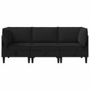 vidaXL Nappali bútor szett 3 pcs Fekete Szövet