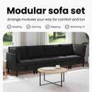 vidaXL Nappali bútor szett 4 pcs Fekete Szövet