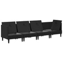 vidaXL Nappali bútor szett 4 pcs Fekete Szövet