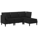 vidaXL Nappali bútor szett 4 pcs Fekete Szövet