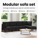 vidaXL Nappali bútor szett 5 pcs Fekete Szövet