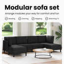 vidaXL Nappali bútor szett 6 pcs Fekete Szövet