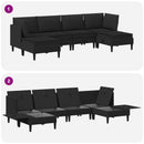 vidaXL Nappali bútor szett 6 pcs Fekete Szövet