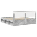 vidaXL Ágykeret fejtámlával Beton 180 x 200 cm Tömör fenyőfa