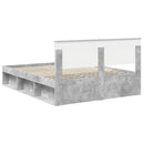 vidaXL Ágykeret fejtámlával Beton Szürke 150 x 200 cm Tömör fenyőfa