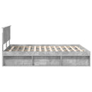 vidaXL Ágykeret fejtámlával Beton Szürke 150 x 200 cm Tömör fenyőfa