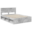 vidaXL Ágykeret fejtámlával Beton Szürke 135 x 190 cm Tömör fenyőfa