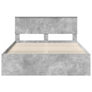 vidaXL Ágykeret fejtámlával Beton Szürke 135 x 190 cm Tömör fenyőfa