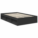 vidaXL Ágykeret fejtámlával Fekete 120 x 200 cm Tömör fenyőfa