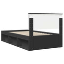 vidaXL Ágykeret fejtámlával Fekete 100 x 200 cm Tömör fenyőfa