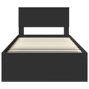 vidaXL Ágykeret fejtámlával Fekete 100 x 200 cm Tömör fenyőfa