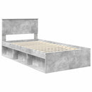 vidaXL Ágykeret fejtámlával Beton Szürke 100 x 200 cm Tömör fenyőfa